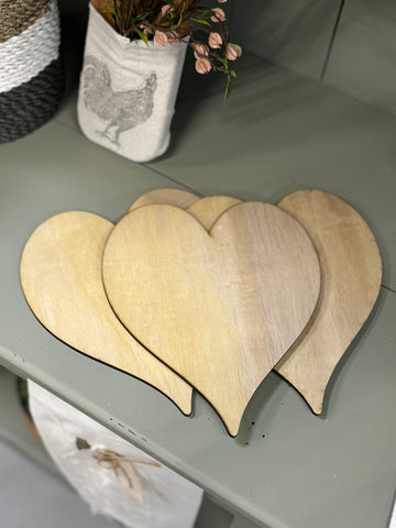 Set of 3 | Heart Shaped Wood Blanks |