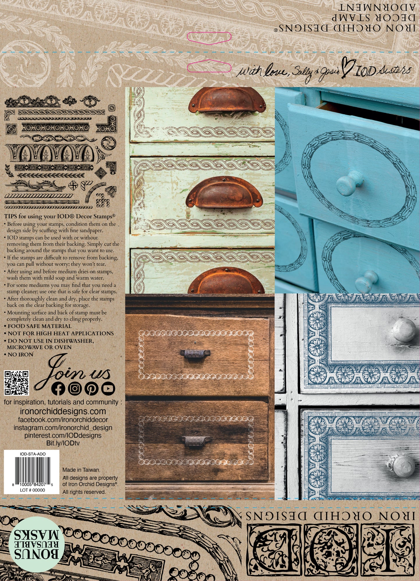 ADORNMENT 12x12 IOD Stamp