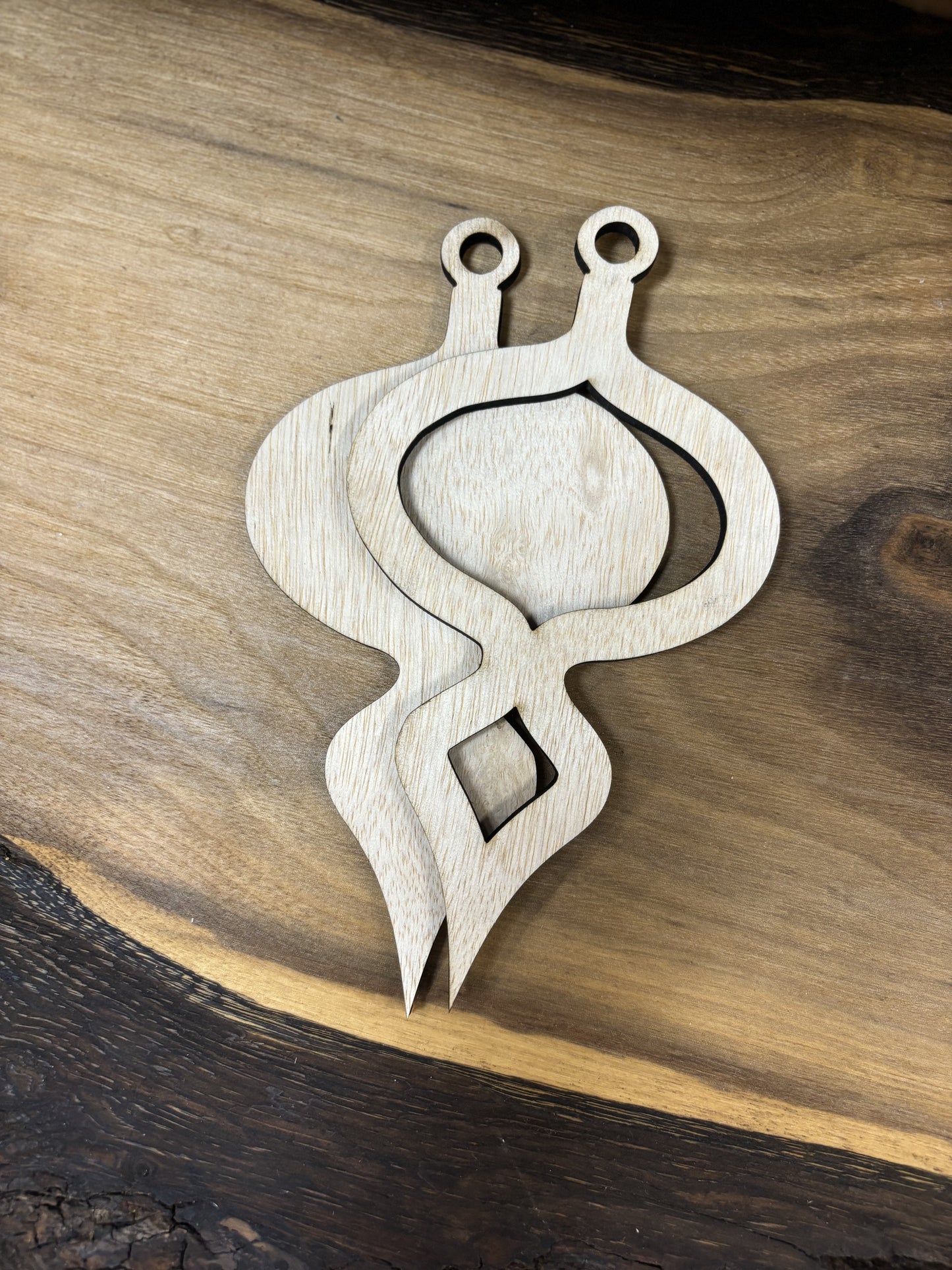 Set of 3 | Wooden Bauble Ornament Shaped Blank