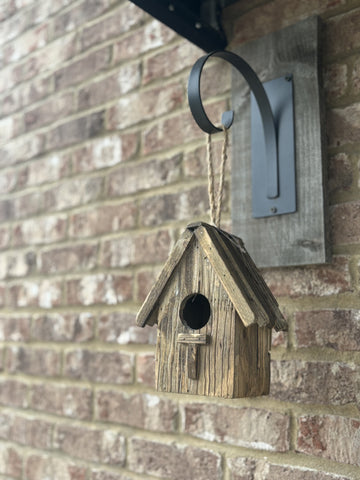 Rustic Hanging Wooden Birdhouse | 7.5”
