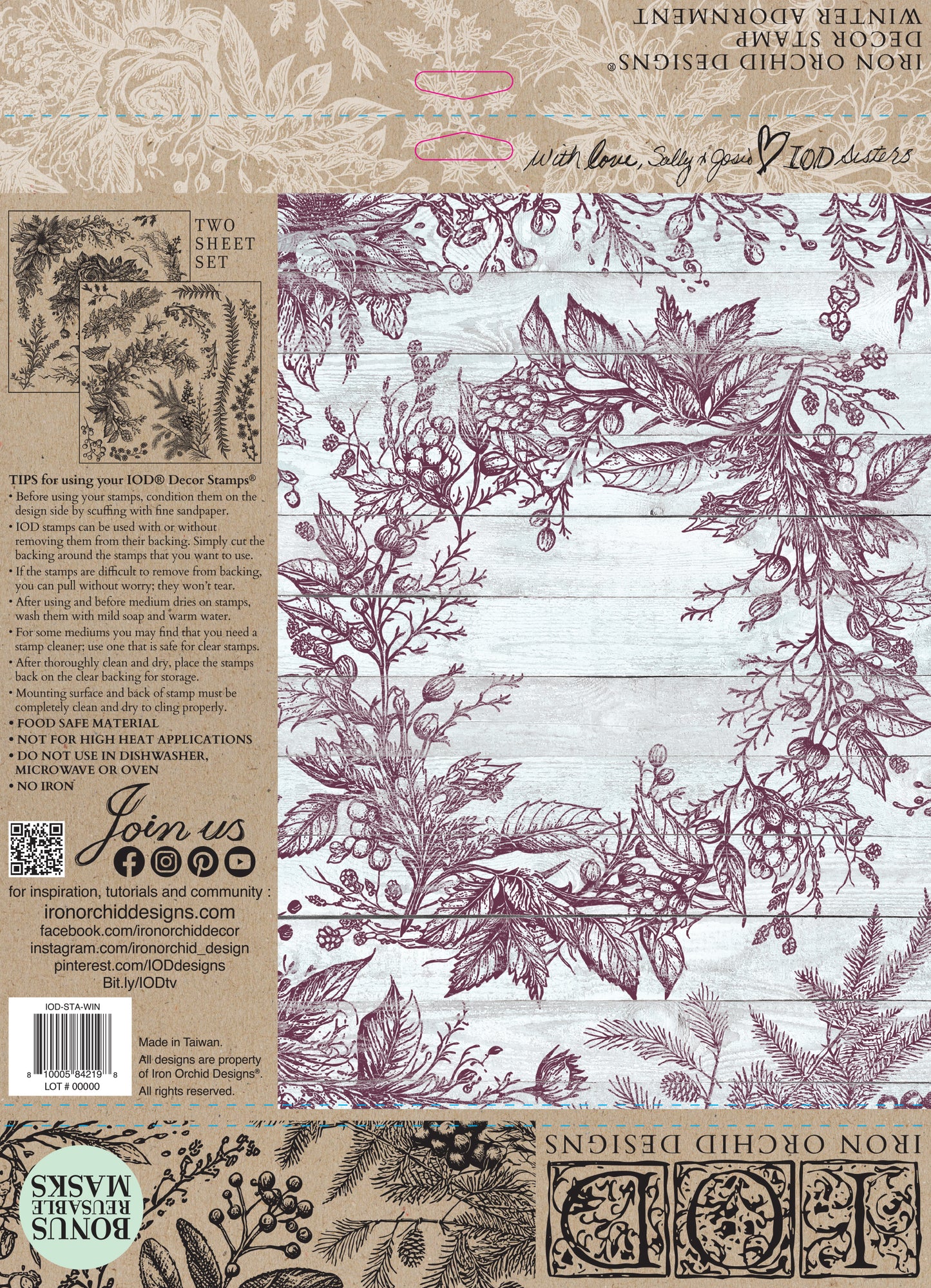 WINTER ADORNMENT 12x12 DECOR STAMP