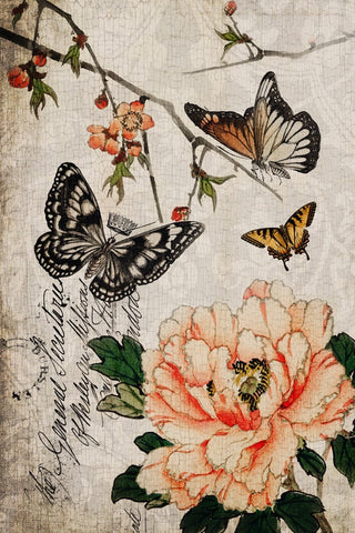 Roycycled Butterfly Floral Decoupage Paper