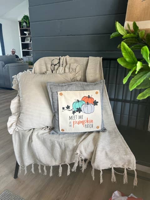 NEW!  Gray Solid Square Pillow only (with fluffy insert)