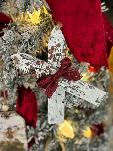 Handmade Rustic Ski Ornament