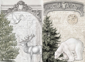 Roycycled Neutral Christmas Project Blocks Decoupage Paper