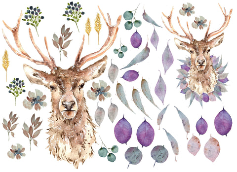 Roycycled Winter Stag Decoupage Paper by Lexi Grenzer