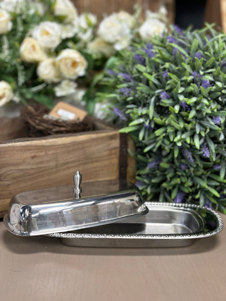 Vintage Stainless Butter Dish