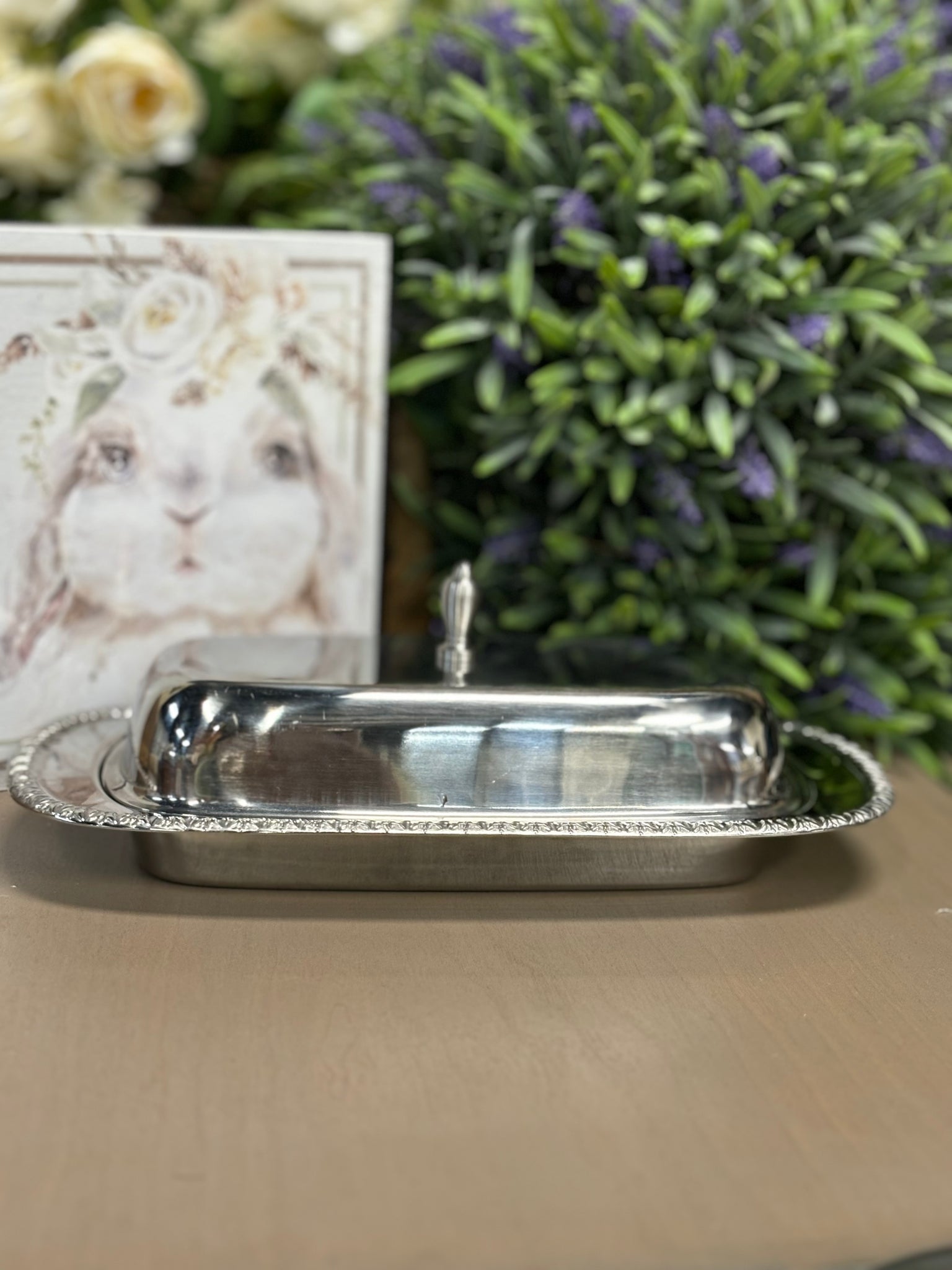 Vintage Stainless Butter Dish