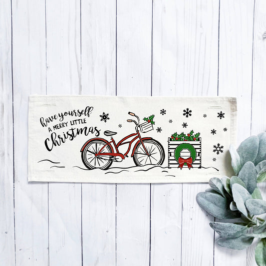 Holiday Panel: Vintage Christmas Snow Winter CHRISTMAS BIKE