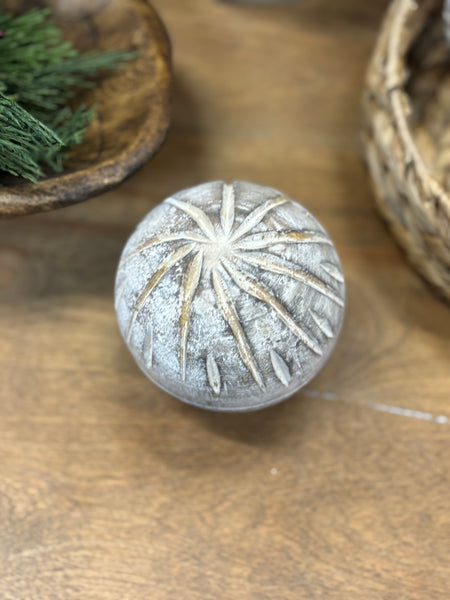 Wooden Decorative Balls | White Wash
