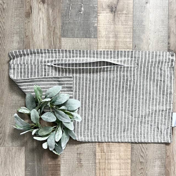 Charcoal/Cream Stripes Pillow