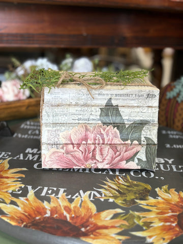 Floral Embellished Book Stack