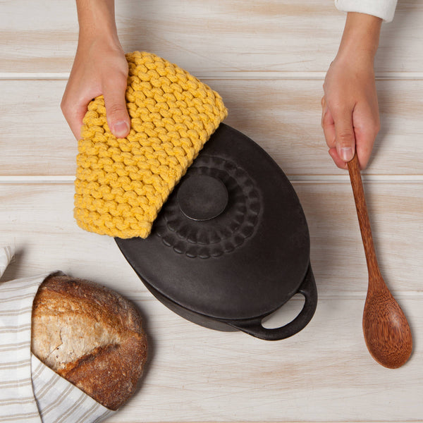 Ochre (Mustard Yellow) Knit Potholder