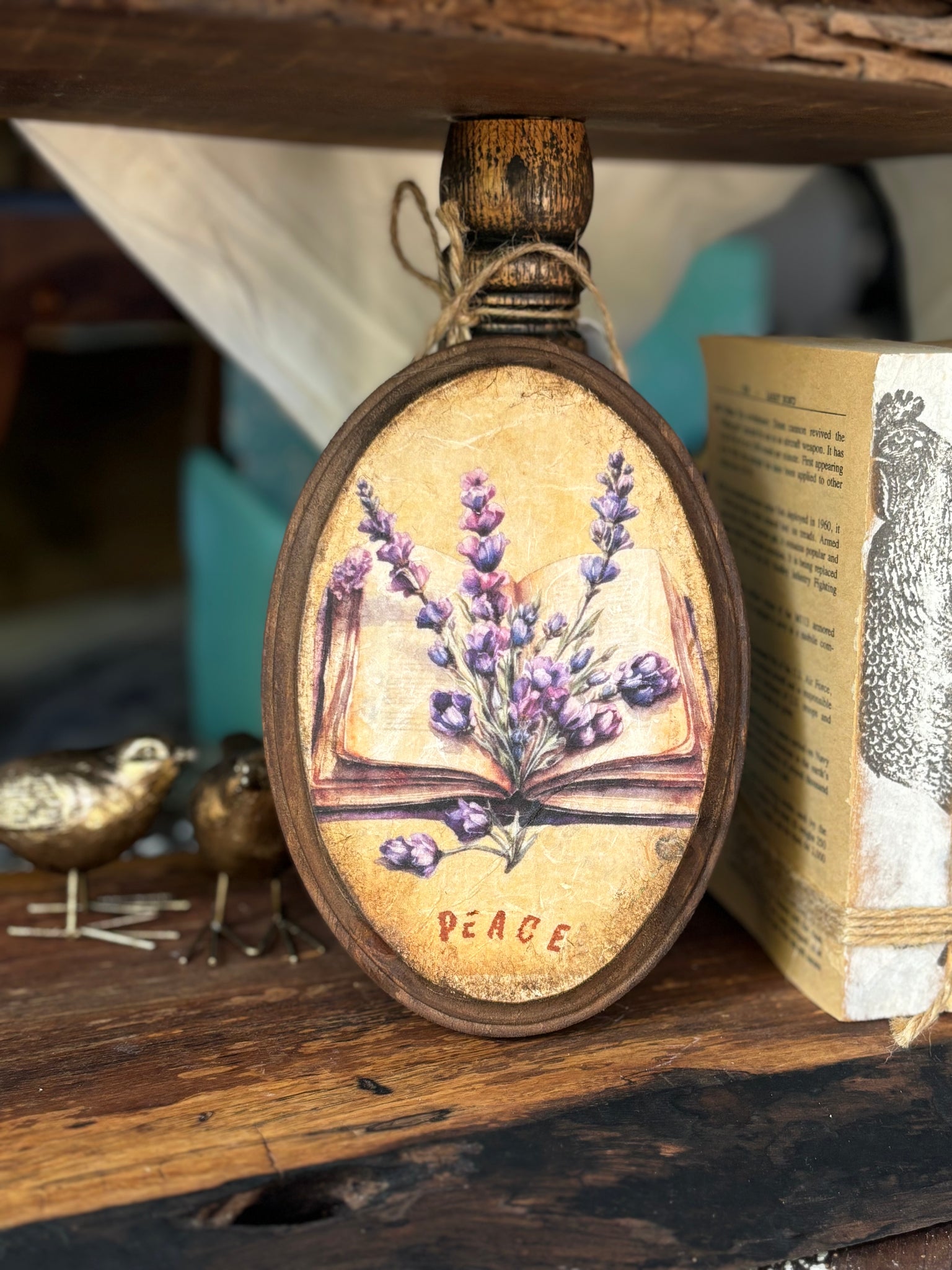 Small “Peace” Lavender Wall Hanging