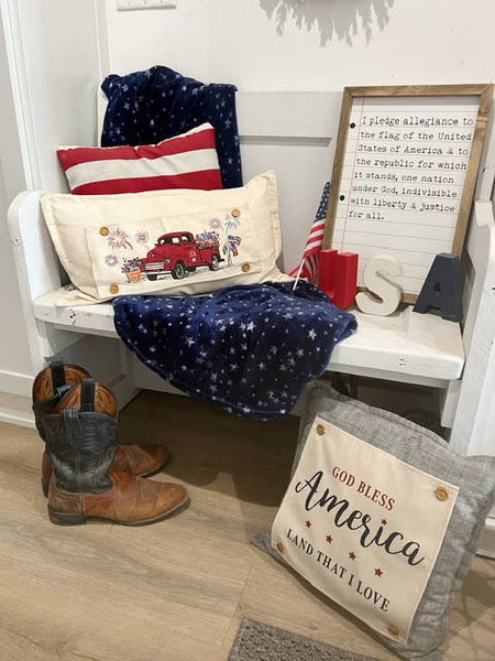 SQUARE Holiday Panel:Summer 4th of July USA LAND THAT I LOVE