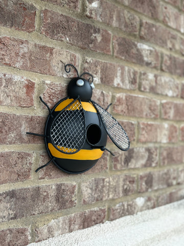 Metal Bee Wall Mounted Birdhouse