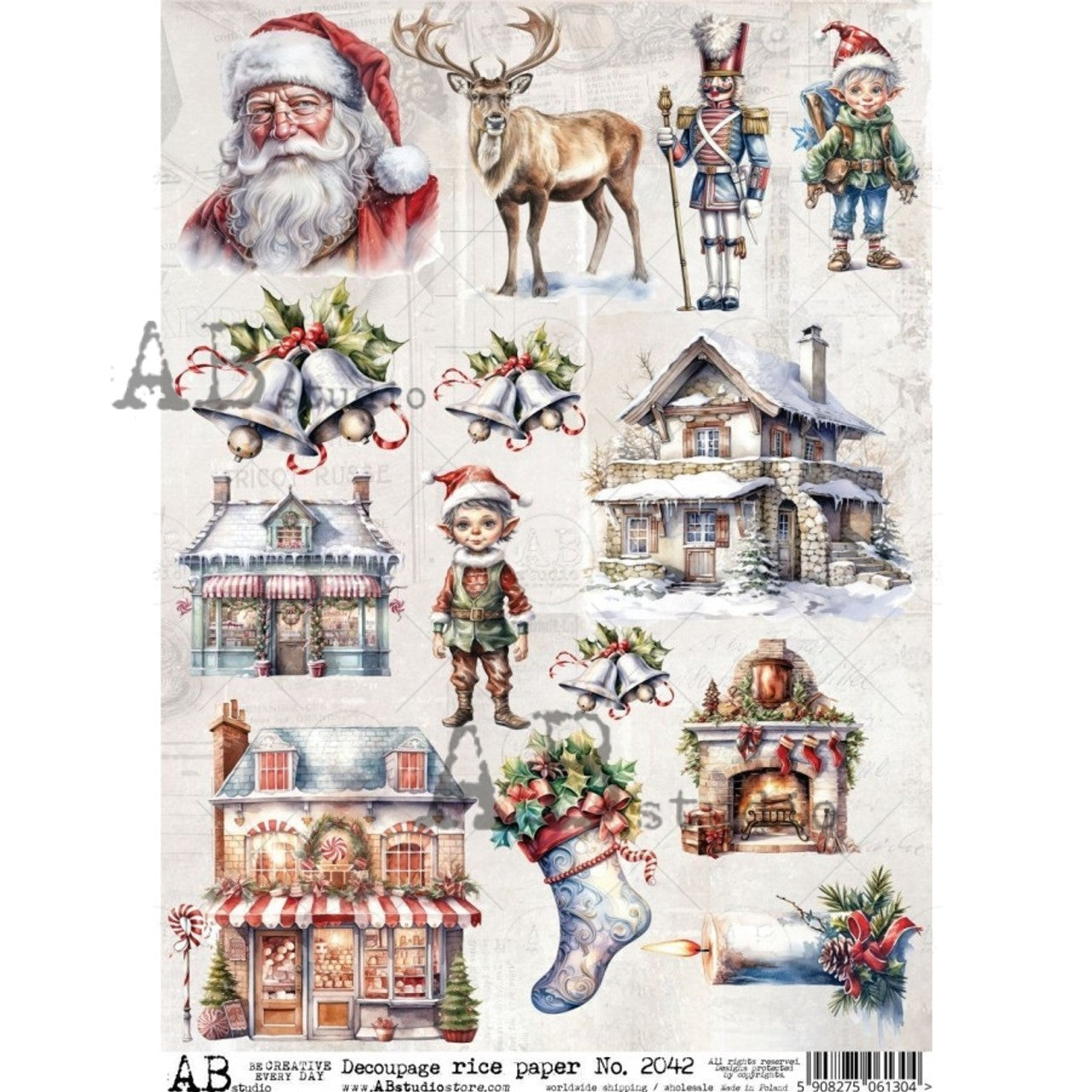 AB Studios Elves and Holiday Stores Rice Paper