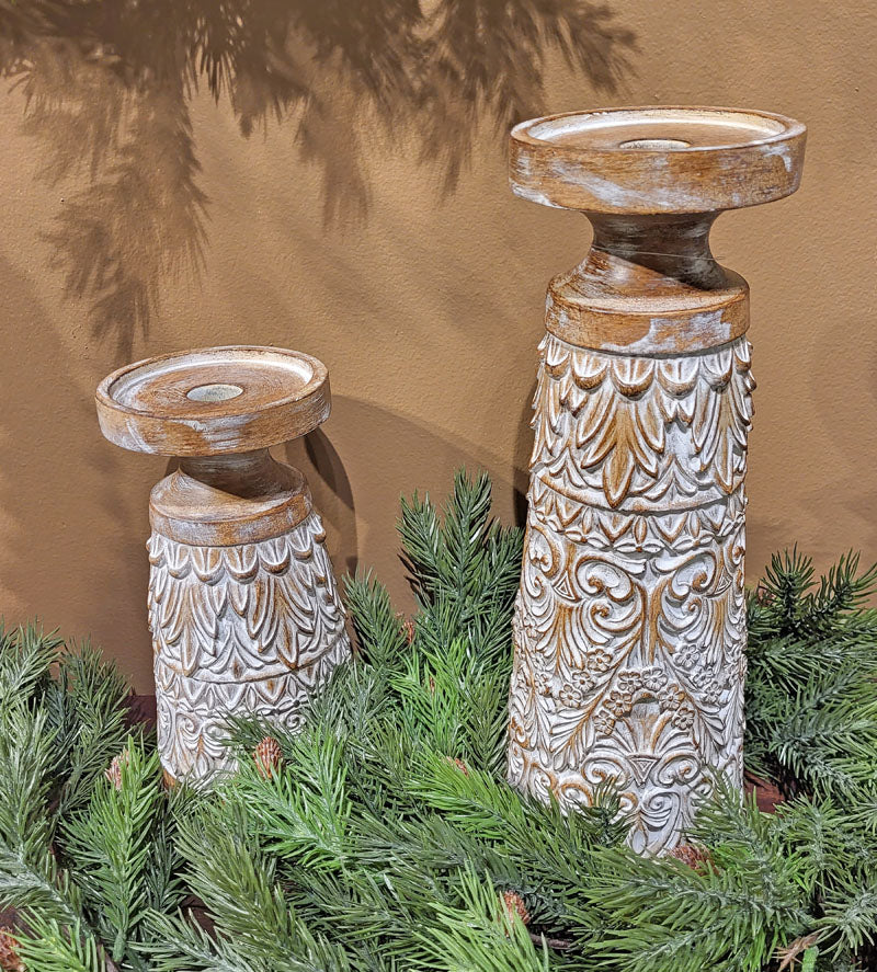 Intricate Neutral Candle Holder