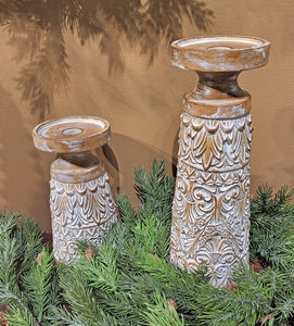 Intricate Neutral Candle Holder