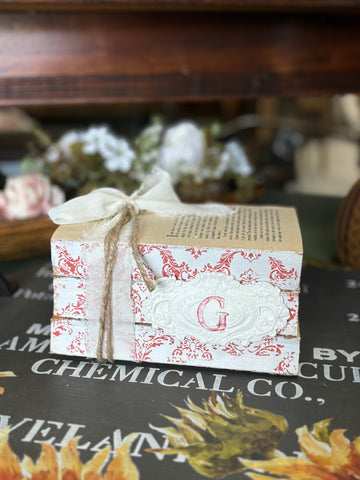 Embellished and Stamped G Book Stack