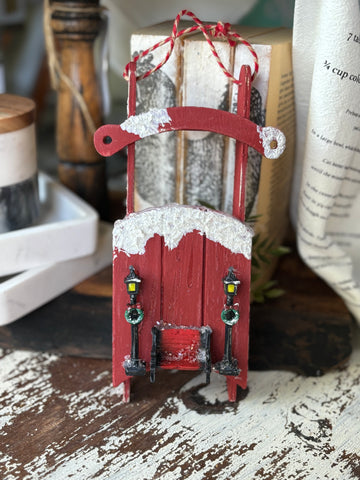 Handmade Sleigh Ornament