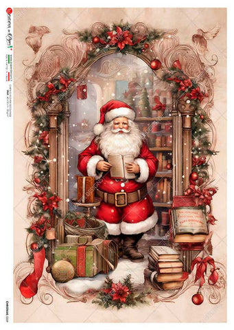 Paper Designs Santa in his Study Rice Paper | A4