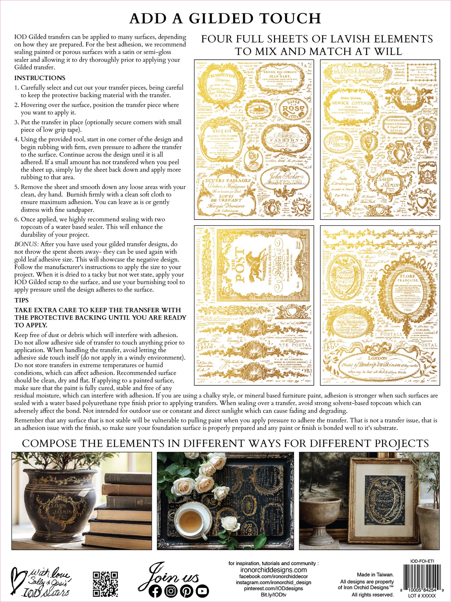 ETIQUETTES IOD FOIL TRANSFER 12X16 PAD™