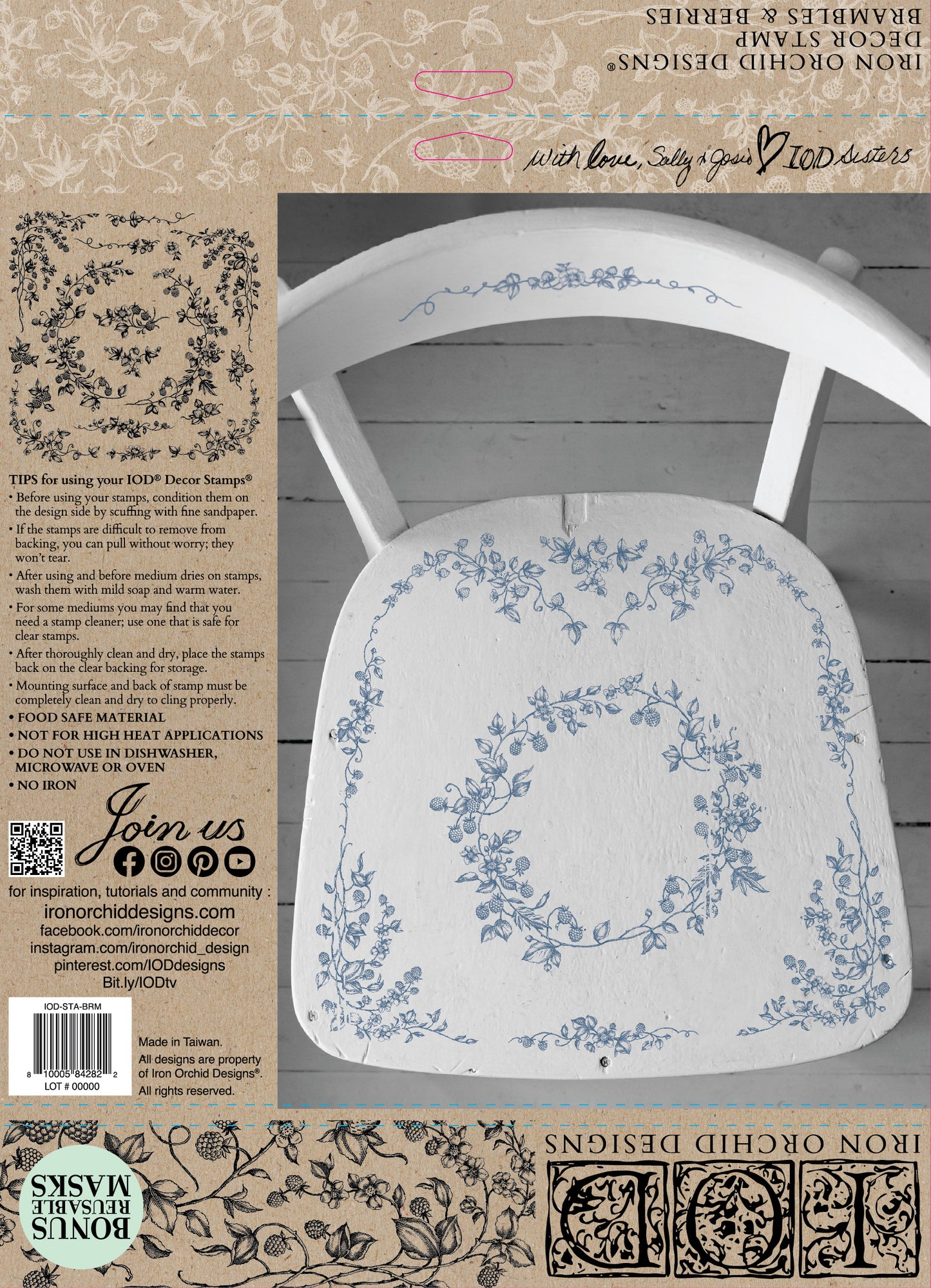 Brambles & Berries 12x12 IOD Stamp