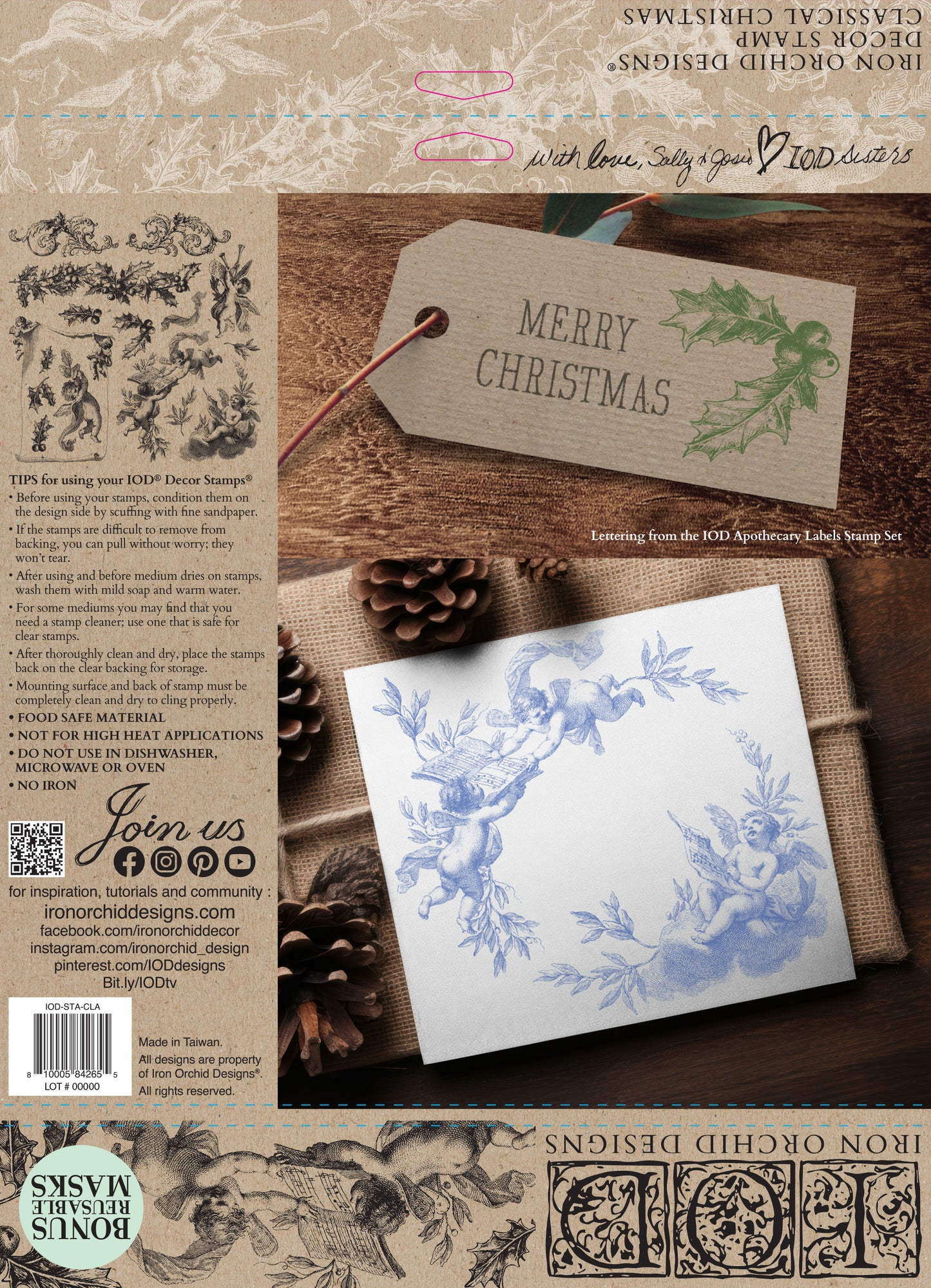 CLASSICAL CHRISTMAS 12X12 IOD STAMP™
