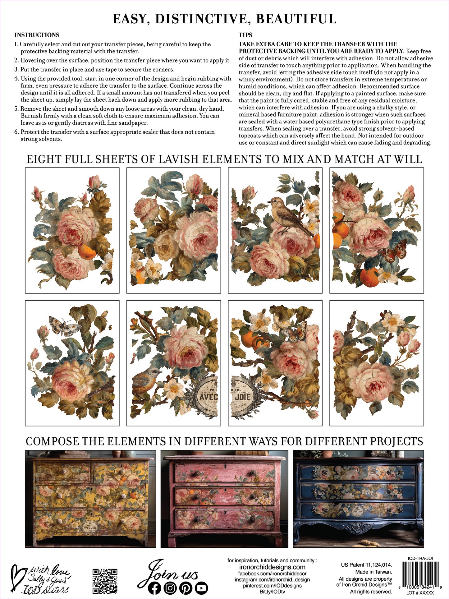 Joie des Roses IOD Transfer 12x16 Pad
