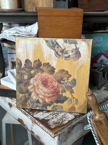 Floral Distressed Canvas