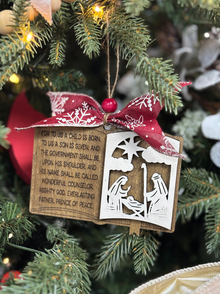 Handmade and Engraved “A Child Is Born” Ornament