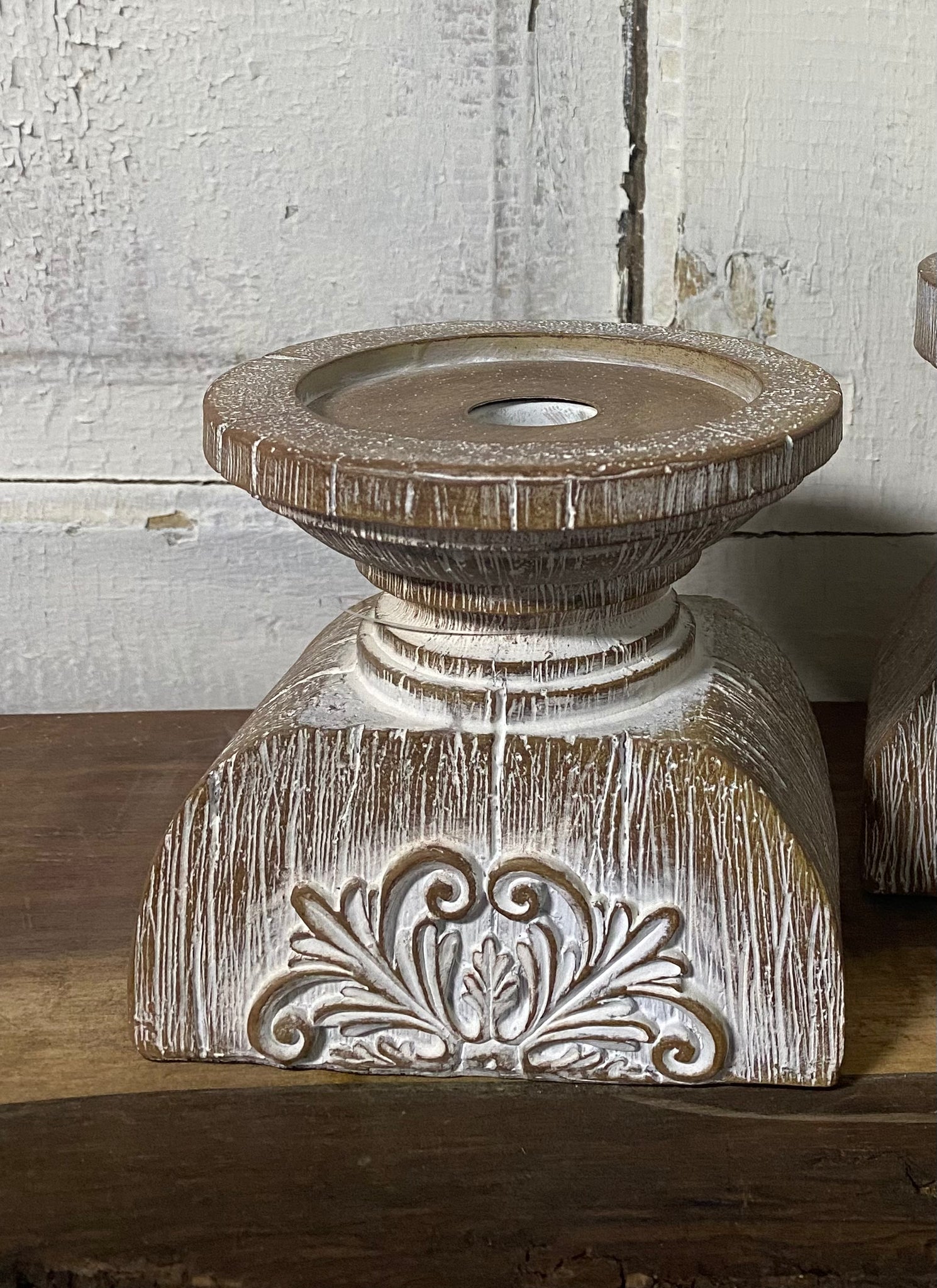 Wood Grain Candle Pillar