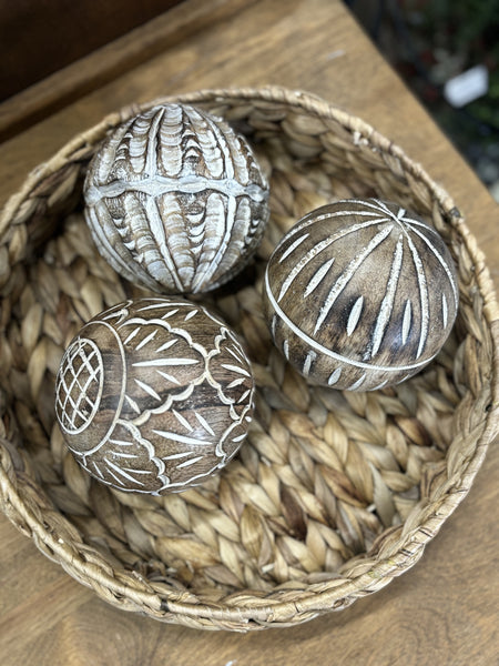 Wooden Decorative Balls | Natural Finish