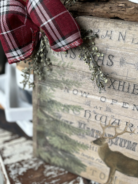 Embellished Rustic Reindeer Decor