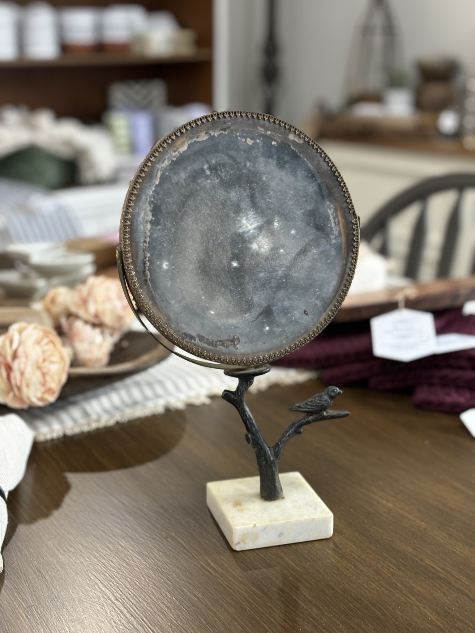 Vintage Mirror with Marble Stand