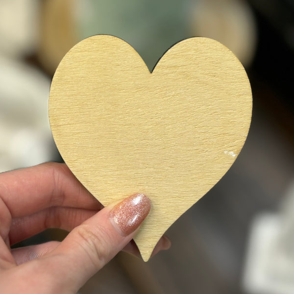 Set of 6 | Small Heart Shaped Wooden Blanks |
