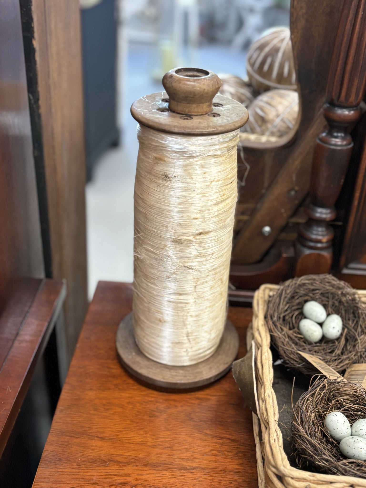 Vintage Wooden Spool w/ Thread