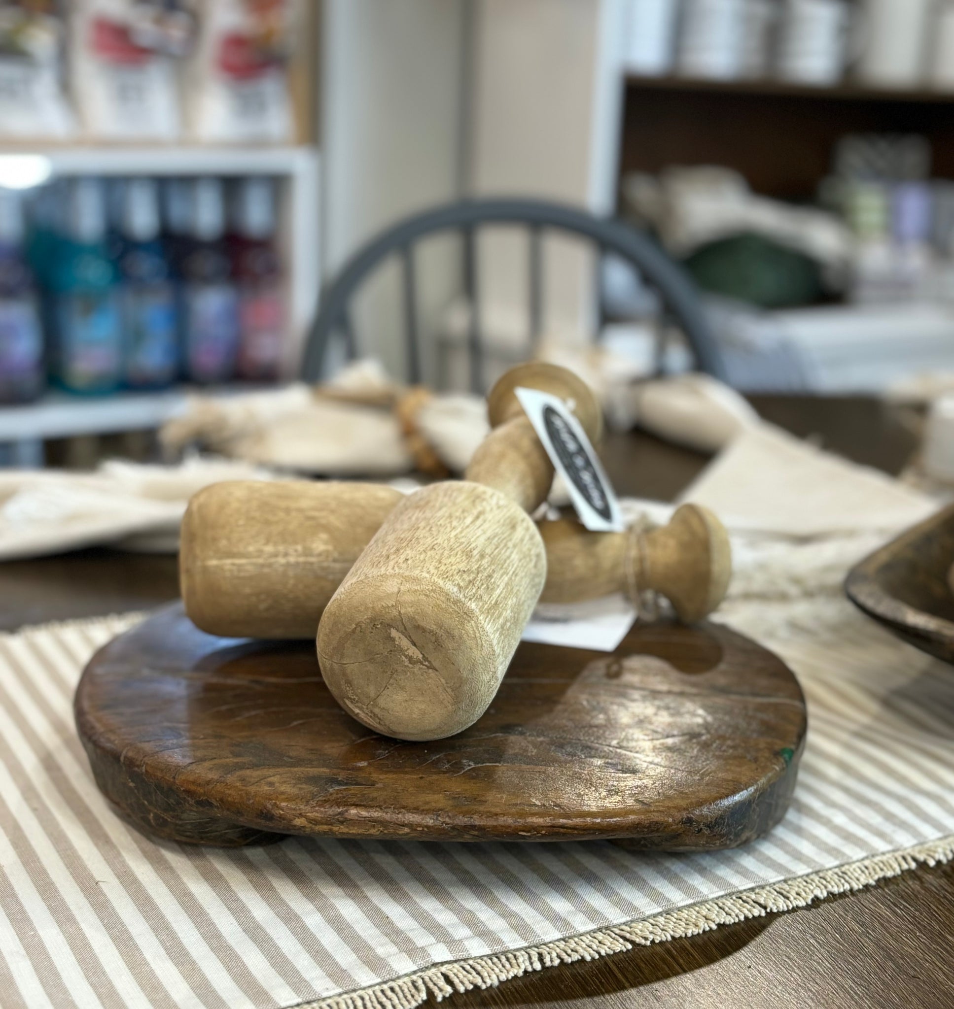 Rustic Carved Wooden Riser