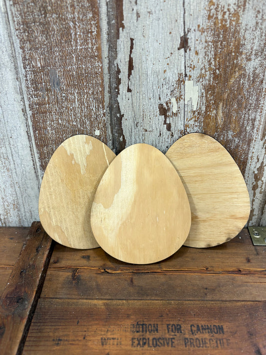 Set of 3 | Egg Shaped Wooden Blanks (6” by 7”)