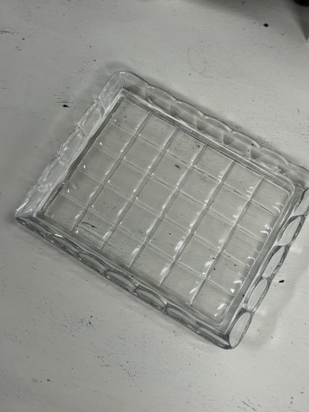 Vintage Glass Slanted Butter Dish