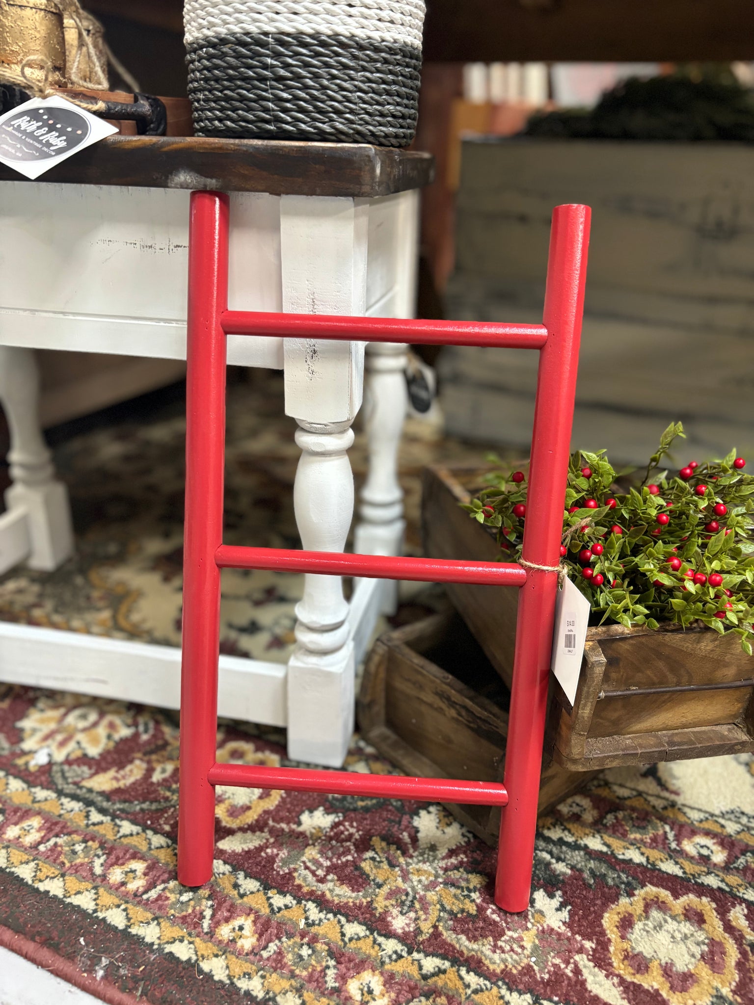 Small Red Decorative Ladder