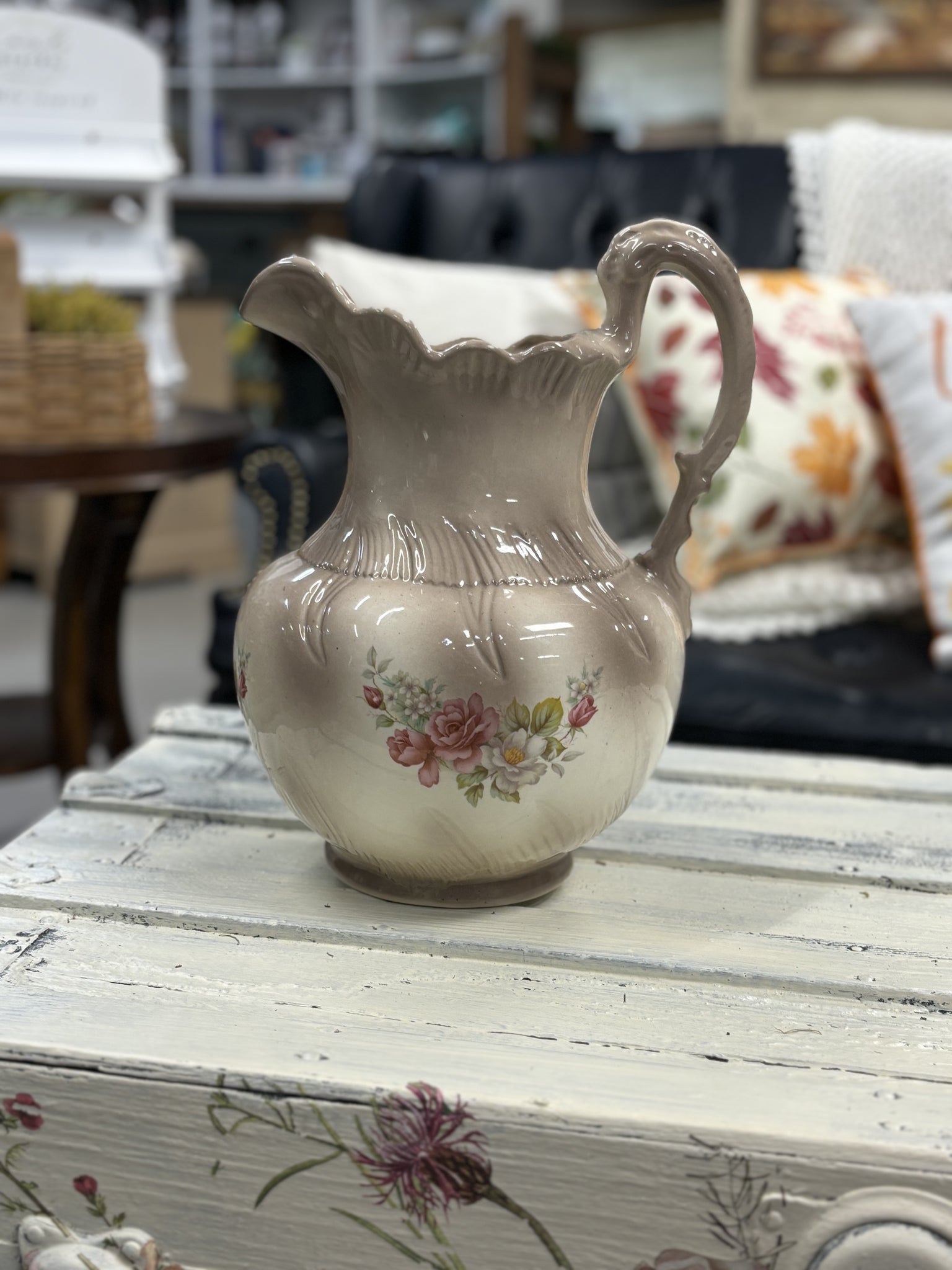 Vintage Floral Pitcher