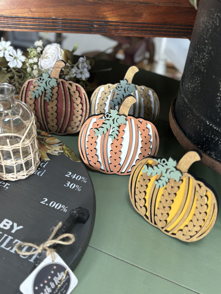 Set of 3 | Wooden Mini Sweater Pumpkin Blanks