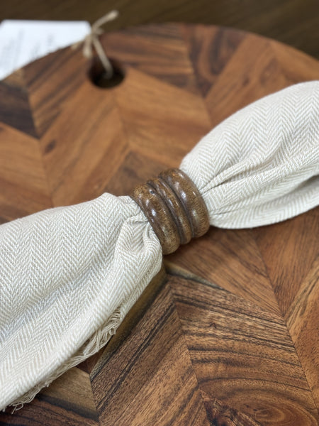 Set of 4 | Vintage Wooden Napkin Rings