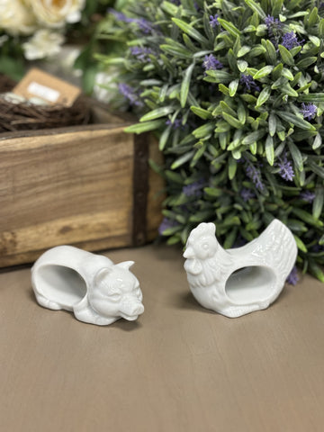Set of 2 | Vintage Farm Animal Napkin Holder