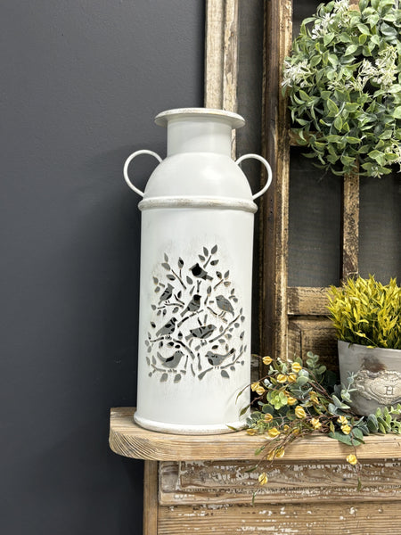 Punched Metal Milk Jug Decor 18”