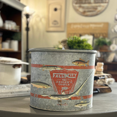 Vintage "Fall City" Minnow Bucket (embellished)