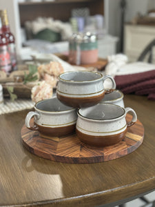 Set of 4 | Vintage Speckled Mug/Soup Bowls