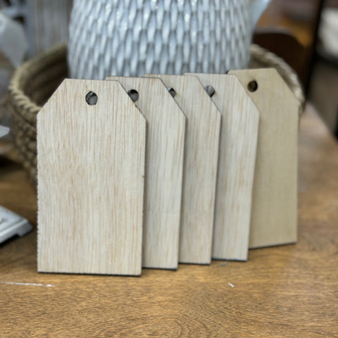 Set of 5 | Tag Shaped Wooden Blanks |